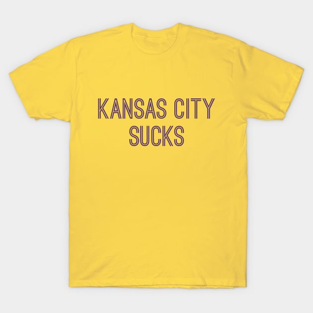 Kansas City Sucks (Purple Text) T-Shirt by caknuck